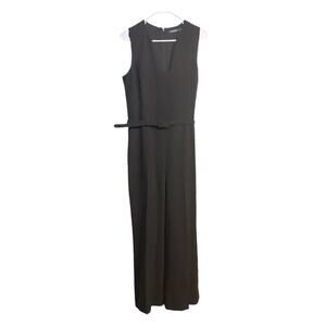 Ralph Lauren Black Sleeveless Jumpsuit with Belted Waist Size 10 V0437